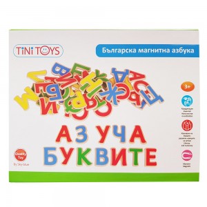 Тini toys дървена, магнитна азбука - българска