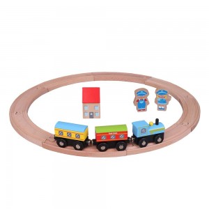 Тini toys дървено влакче с релси ПУФ-ПАФ