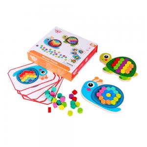 Tooky Toy Дървена мозайка Охлюв и костенурка