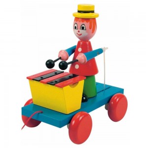 WOODY Клоун за дърпане с ксилофон