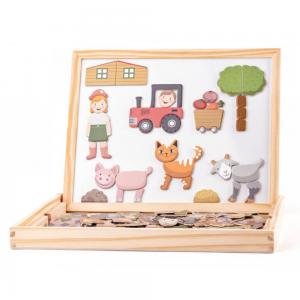 Woodyland двустранна дъска с магнитни животни